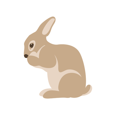 Rabbit vector illustration style flat sideのイラスト素材