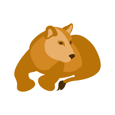 lion vector illustration style Flatのイラスト素材