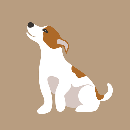 Terrier russell vector illustration style Flat profileのイラスト素材
