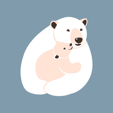 polar bear vector illustration style Flatのイラスト素材