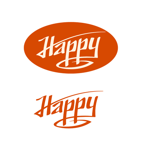 Happy text logoのイラスト素材