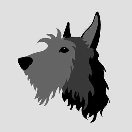 Terrier dog head face vector illustration style Flat cartoonのイラスト素材