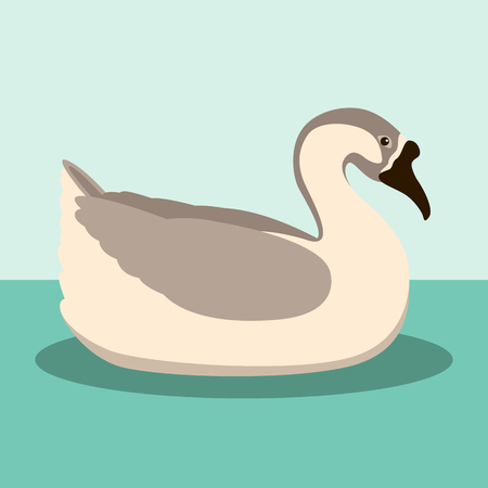 Brown chinese goose vector illustration style flat silhouette blackのイラスト素材