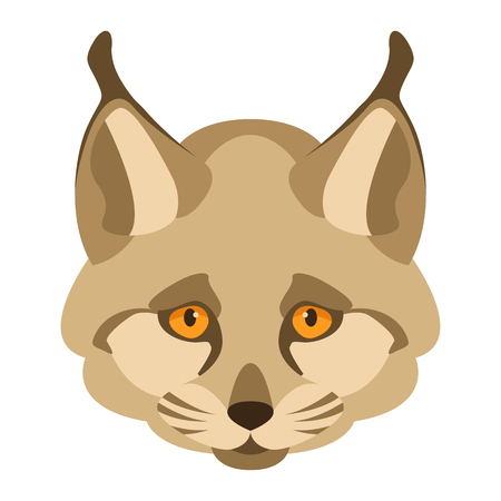 lynx face vector illustration style flatのイラスト素材