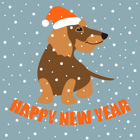 Merry christmas happy new yearのイラスト素材