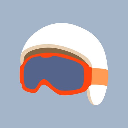 Helmet sports ski and glasses vector illustration flat style profile viewのイラスト素材