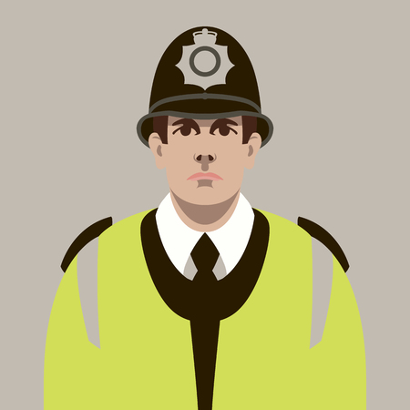 policeman face vector illustration flat style front sideのイラスト素材