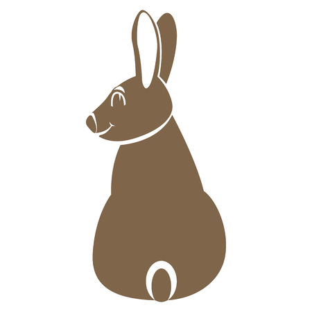 Rabbit vector illustration flat style profile side blackのイラスト素材