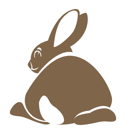 hare rabbit vector illustration flat style  profile side のイラスト素材