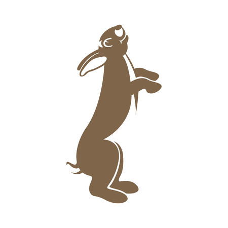 Hare rabbit vector illustration flat style profile sideのイラスト素材