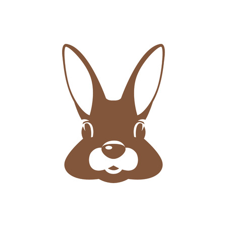 Hare rabbit face vector illustration flat style front sideのイラスト素材