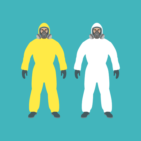 protective clothing   man set vector illustration flat style front  viewのイラスト素材