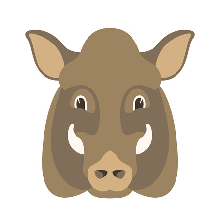 boar head vector illustration flat styleのイラスト素材