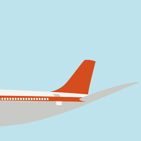 Passenger plane vector illustration flat style profile side.のイラスト素材