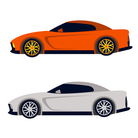 Sport car vector illustration flat style profile sideのイラスト素材