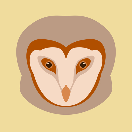 owl  head  face vector illustration flat style front sideのイラスト素材