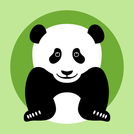  panda head vector illustration flat style front sideのイラスト素材