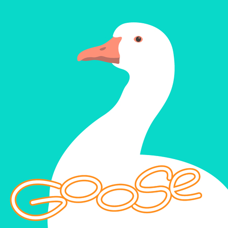 goose bird vector illustration flat style profile sideのイラスト素材