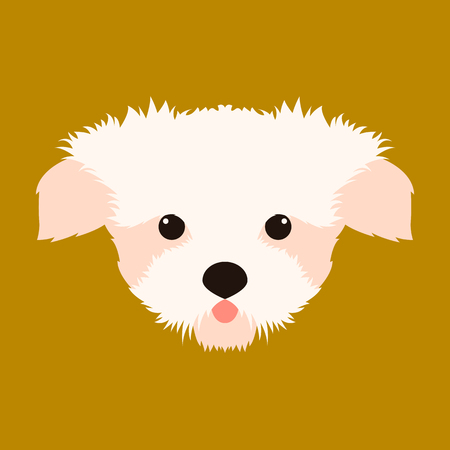 dog face vector  illustration flat style front sideのイラスト素材
