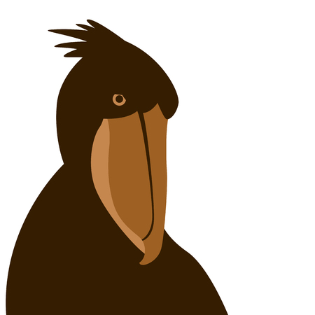 african shoebill bird face vector illustration flat styleのイラスト素材