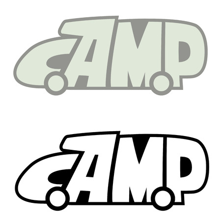 logo camp car vector illustration flat style profile sideのイラスト素材