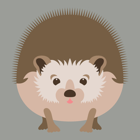 hedgehog face head vector illustration flat style front sideのイラスト素材