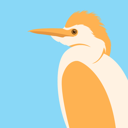 heron  head vector illustration flat style profile sideのイラスト素材