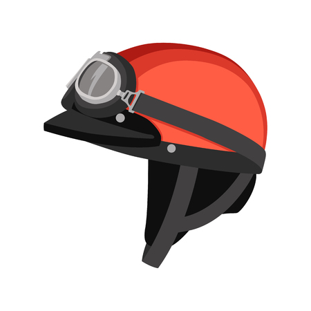 motorcycle helmet  vector illustration flat style  profile  sideのイラスト素材