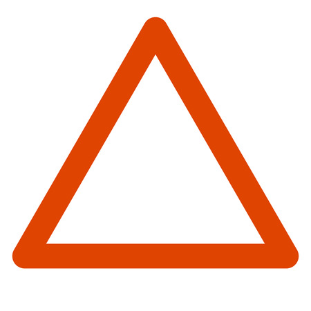 red triangular  sign road vector illustration flat styleのイラスト素材
