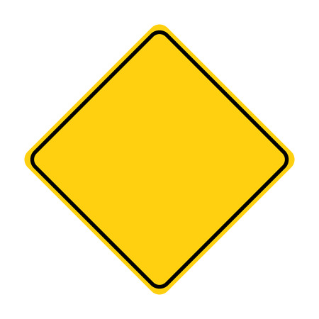 yellow sign road vector illustration flat style frontのイラスト素材