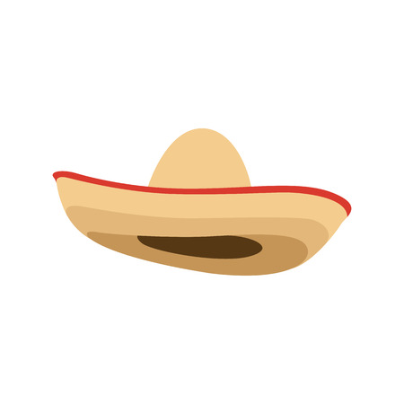 Mexican Sombrero  vector illustration flat style front sideのイラスト素材