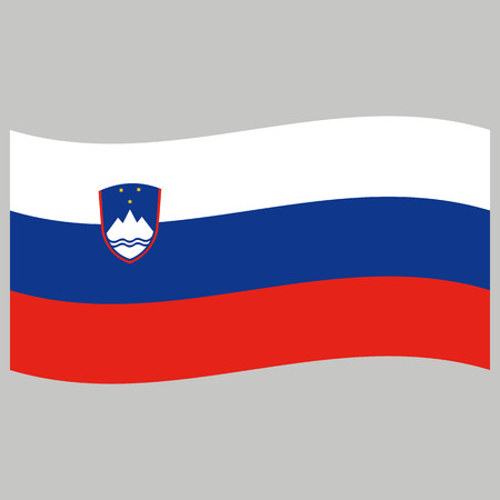 flag  slovenia  on gray background vector illustration flat styleのイラスト素材