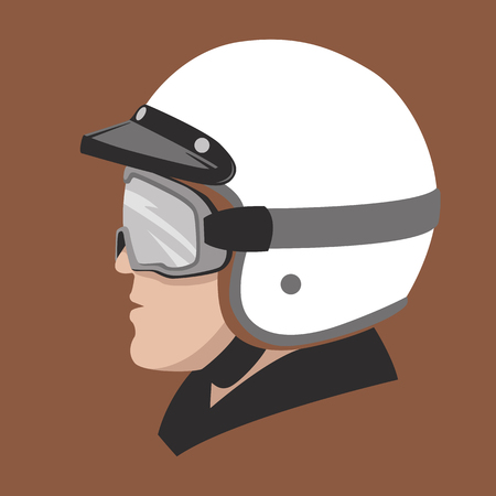 a man in a moto helmet vector illustration flat styleのイラスト素材