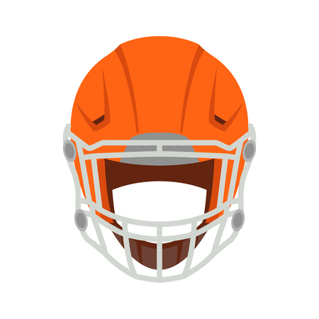 red football helmet vector illustration flat style front sideのイラスト素材