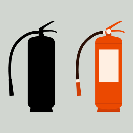 extinguisher  vector illustration flat style  black silhouetteのイラスト素材