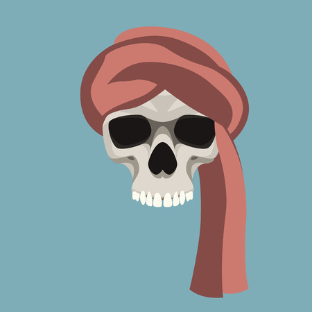 human skull vector illustration flat style  front sideのイラスト素材