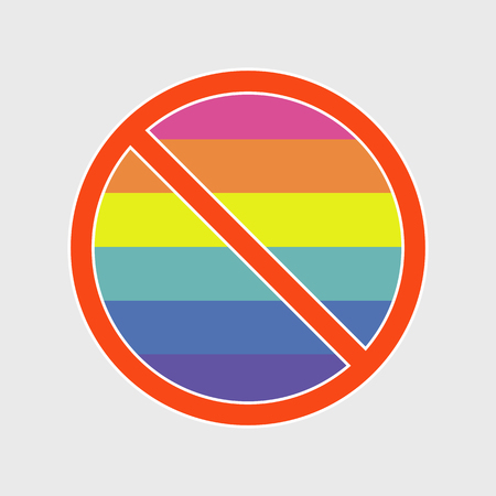 flag LGBT sign NO vector illustration flatのイラスト素材