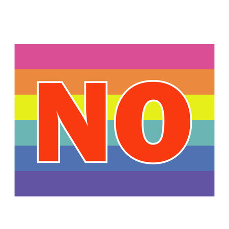 flag LGBT sign NO vector illustration flatのイラスト素材