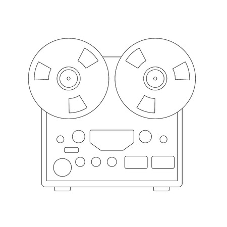 reel recorder vector illustration lining draw  front viewのイラスト素材