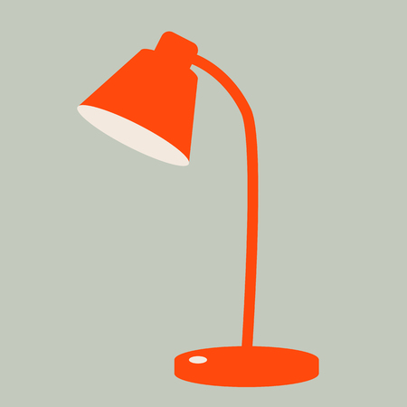 red lamp desktop vector illustration flat styleのイラスト素材