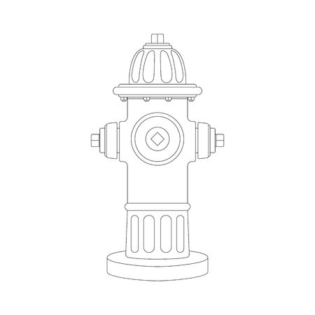 fire hydrant   vector illustration   lining drawのイラスト素材