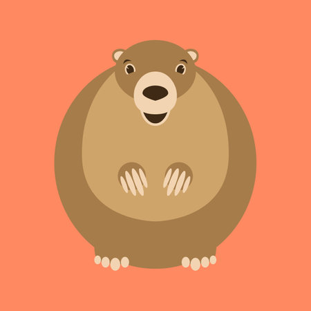cartoon marmot ,vector illustration ,flat style,  front viewのイラスト素材