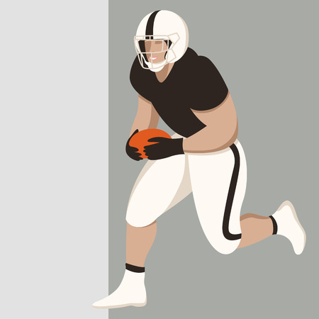 american football player ,vector illustratuon ,flat styleのイラスト素材