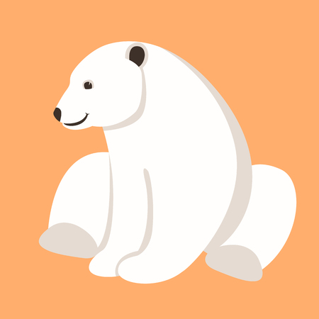 polar bear , vector illustration , flat style ,front viewのイラスト素材