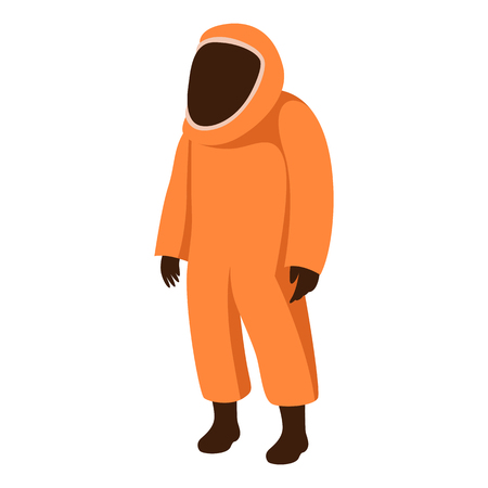 man in chemical-protection suit ,vector illustration , flat styleのイラスト素材