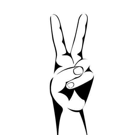hand gestures , vector illustration , lining draw ,profileのイラスト素材