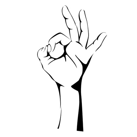 hand gestures , vector illustration , lining draw ,profileのイラスト素材