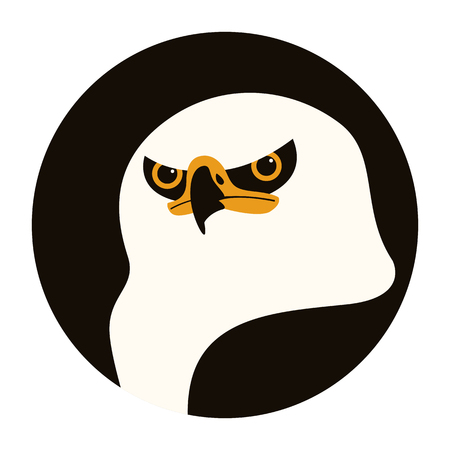 eagle head ,vector illustration ,flat style ,front sideのイラスト素材