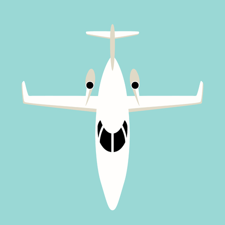 jetliner ,vector illustration , flat style ,front viewのイラスト素材