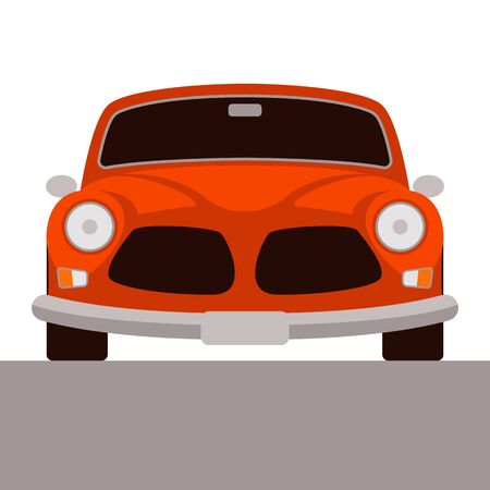 red vintage car, vector illustration,flat style , front viewのイラスト素材